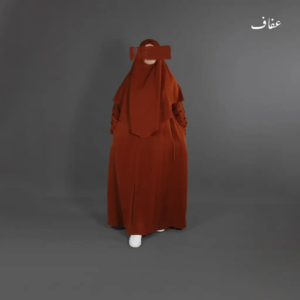 عباءة عفاف - تصميم حسناء - ثوب كريب روزا 